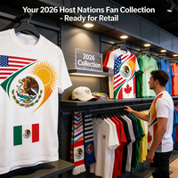 Maillot de Fan Personnalisé 2026 Équipes Nationales USA Canada Mexique pour les Finales – T-shirts de Football à Séchage Rapide Sublimation OEM/ODM en Gros