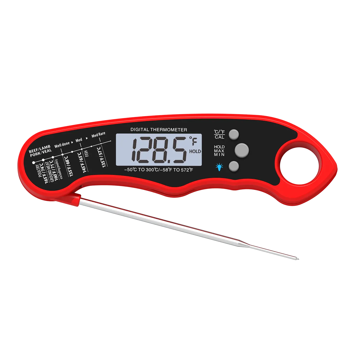 Quick response digital waterproof meat liquid food thermometer for cooking bbq grill with backlight