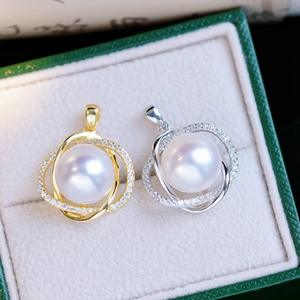 Collar con Colgante de Plata S925 con Cuentas Redondas Grandes de 11-12 mm de Alta Calidad, Joyería Atmosférica de Oro Platino Liso y Redondo - Product Image 5