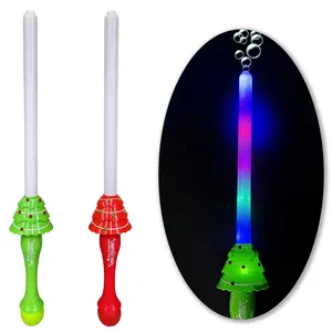 Máquina de iluminação de brinquedos com bolhas, varinha de led para árvore de natal, brinquedos divertidos com som, presentes para crianças, brinquedos ao ar livre