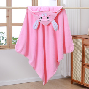 High Quality Organic Coral Fleece Thick Hooded New Born <strong>Girls</strong> Boy <strong>Poncho</strong> Toddler Baby Kids Bath <strong>Towel</strong> 80x80cm - Product Image 2