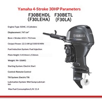 Moteur hors-bord à essence d'origine Yamaha importé, hélice en alliage d'aluminium, coque en aluminium