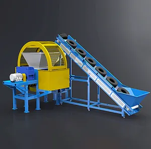 Çin'de kauçuk granüllere lastik parçalamak için hurda lastik geri dönüşüm makinesi