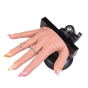 Removable Silicone Training Display Hand Model Adjustable Nail Polish Gel Practice Hand Model