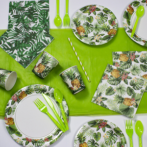 Juego de Decoración Hawaiana Luau Aloha para Fiestas de Verano DAMAI, Juego de Artículos de Mesa con Diseño de Flamencos - Product Image 2