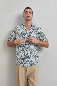 Camisa de Verano para Hombre, Estilo Vacaciones Hawaianas, Estampado de Plantas Tropicales, Manga Corta - Product Image 2