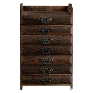 Tea Cake <b>Box</b> Wooden <b>Drawer</b> <b>Storage</b> Cabinet Multi Layer Tea Tray Rectangular Standing Type Shandong Origin - Product Image 5