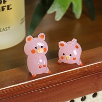 Pendentif en verre soufflé en forme de cochon mignon, décoration artisanale pour la Saint-Valentin, mini décoration de bureau en verre