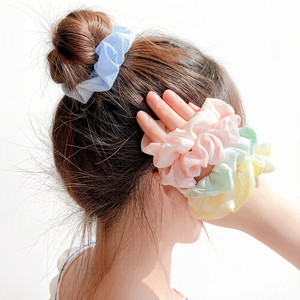 Chouchous coréens pour femmes, élastiques à cheveux volumineux style bohème, accessoires pour queue de cheval - Product Image 4