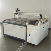 Mesin dispenser lem otomatis, lem AB epoksi resin pencampur AB cairan ganda tiga sumbu 3d stiker kubah epoksi