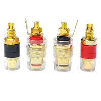 Connecteur banane plaqué or en cuivre pur M4*33 de 4 mm pour amplificateur de puissance, connecteur audio cristal, borne de haut-parleur