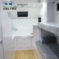 ONLYWE Camping Caravan Travel Trailer 2-4 personnes, caravane en fibre de verre, grand camping-car tout-terrain