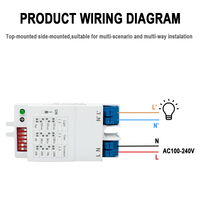 Sensor de Radar de Microondas Scimagic 2097 de 5.8GHz, Interruptor DIP con Ajuste Múltiple, Detector de Movimiento, AC 220V 240V, Luz LED, Directo de Fábrica
