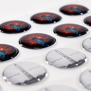 Autocollants en résine époxy 3D personnalisés de monuments américains fabriqués en Chine à Dongguan |   Étiquettes de dôme souvenirs imperméables - Product Image 2