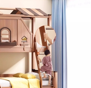 Lits superposés pour enfants <span class=keywords><strong>en</strong></span> bois massif <span class=keywords><strong>Lit</strong></span> cabane dans les arbres <span class=keywords><strong>avec</strong></span> table pour la chambre à coucher ou le parc - Product Image 3
