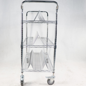 ESD SMT Carrete Rack Holder Carro de almacenamiento rodante Estante de alambre de acero cromado <span class=keywords><strong>con</strong></span> <span class=keywords><strong>ruedas</strong></span> Carro de transferencia de taller - Product Image 4