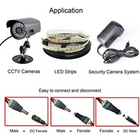 Adaptateur de prise d'alimentation DC mâle 5,5 mm, 2 broches, terminaison à vis, contact en cuivre, connecteur en plastique pour caméra CCTV, éclairage LED