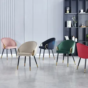 Fabric Furniture Dining Chair Wholesale Design Nordic Velvet Modern Luxury Restaurant Metal Dining Chairs With Metal Legs