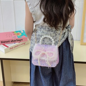 Bolso Bandolera Mini para Niñas, Estilo Moderno, con Lazo, Patrón Geométrico, Forro de Poliéster, Plegable, para Jardín de Niños - Product Image 2