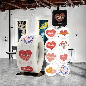 500pcs Per Roll Transparent Hot Gold Silver Waterproof <b>Paper</b> Adhesive <b>Sticker</b> Bag Food Label Seal <b>Sticker</b> - Product Image 2