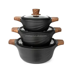 Ensemble de casseroles et marmites antiadhésives en aluminium de haute qualité Ensemble de marmites à soupe de cuisine Batterie de cuisine