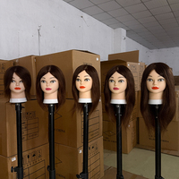 Tête de mannequin pour la formation en coiffure, 100% cheveux humains, spéciale pour les écoles de coiffure