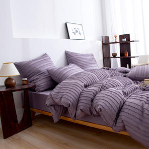 Stile semplice in poliestere britannico con taglio a striscia verticale intrecciata con tecnica copripiumino federa <span class=keywords><strong>Set</strong></span> di tre pezzi - Product Image 6