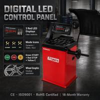 Équilibreuse de roues numérique automatique GATmatic KWB400 avec affichage LED, précision 1g, 8S, 10-24 pouces, 1000 mm, 93 kg, certifiée CE