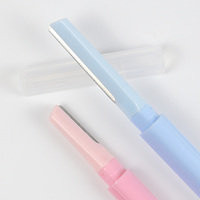 Rasoir à sourcils multifonctionnel à double tête, personnalisation de la couleur du manche et du motif imprimé, outil de beauté en acier inoxydable, vente en gros