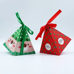 Aangepaste Kerst Evenement Feestartikelen Souvenirs Cadeau Papieren Verpakking Kleurrijke Kegel Bruiloft Snoepdoos
