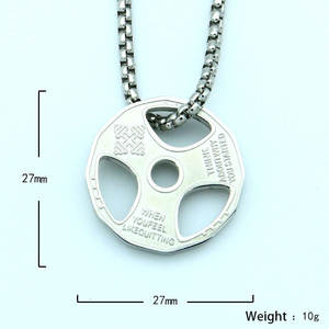 Collar Deportivo con Colgante de Mancuerna, Chapado en Oro de 14k/18k, Sin Decoloración, Cadenas Finas de Acero Inoxidable 316L, Collar para Hombre - Product Image 6