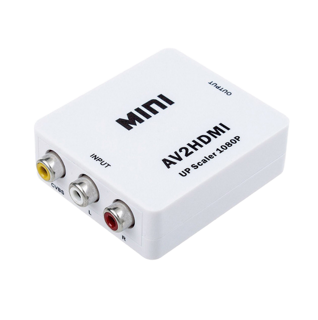 RCA to HDTV Converter 1080P RCA Composite CVBS AV to HDM Video Audio Converter Adapter for N64 Wii PS2 Xbox VHS VCR Camera DVD