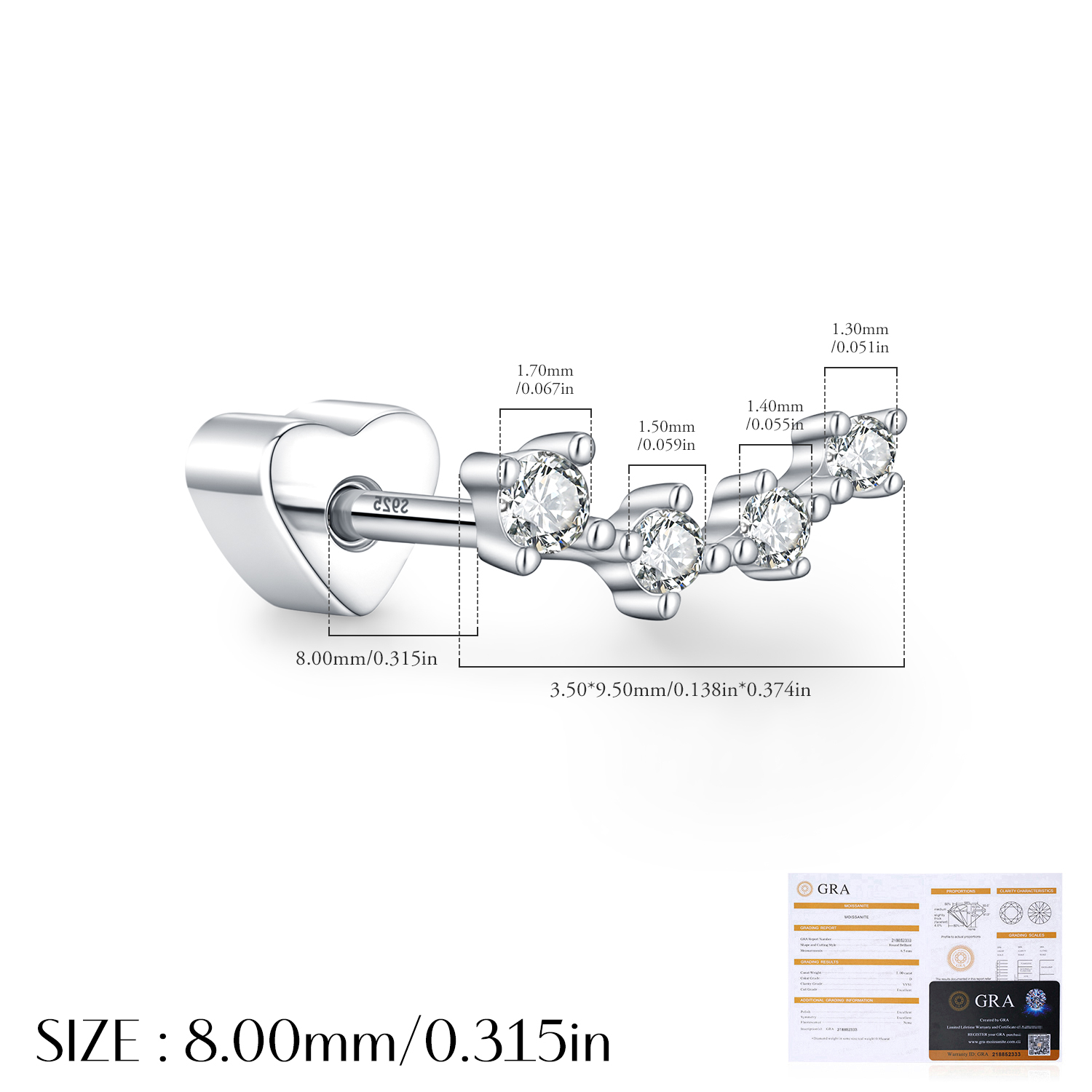 MSE0229-Earring Post - 8mm