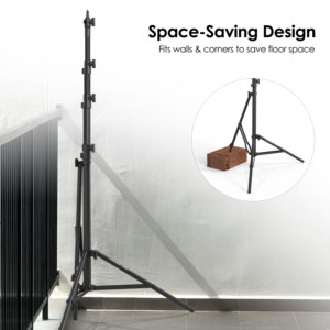 RAUBAY 10ft Black Professional Flexible Tripod Light Stand Corner-Style Air Cushion Adjustable Photography Support Aluminum - Product Image 3