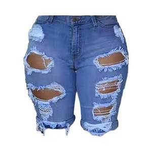 Summer Women Ripped Shorts <b>Jeans</b> High Waist Cut Out Street Lady Sexy Nightclub Stripper Denim Pants - Product Image 3