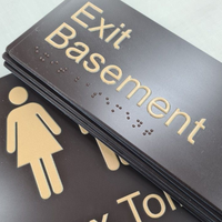 Signalétique en métal brossé avec texte en relief Braille personnalisé pour l'orientation