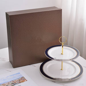 Plateau à fruits en céramique à trois couches motif cheval Table à manger du Nouvel An Plateau de rangement pour collations Plateau à bonbons et noix - Product Image 2