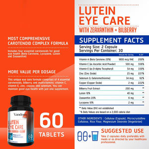 Cápsulas para la Salud Ocular Healthife con <span class=keywords><strong>Zinc</strong></span>, Cobre, Zeaxantina y Arándano para el Alivio de la Sequedad Ocular en Adultos, No Recomendado para Mujeres Embarazadas, 60 Cápsulas - Product Image 4