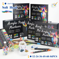 Marqueurs acryliques 168 couleurs, double pointe, double couleur, pour l'art, le bricolage, le marquage sur tissu, le gribouillage, marqueurs à pointe souple, marqueurs à l'aquarelle