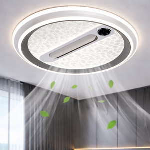Ventilateur de plafond LED intelligent avec lumière, design moderne sans pales, refroidissement silencieux, ventilateur encastré pour chambre et salon - Product Image 1