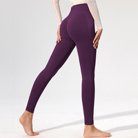 Leggings de yoga confortables à taille haute, sans couture, avec effet froncé aux fesses, pour la course et l'entraînement en salle de sport