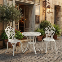 Ensemble de salle à manger d'extérieur durable pour hôtel, chaises en aluminium moulé, modernes, empilables, portables, pliables, imperméables