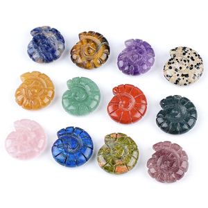Vente en gros de décorations d'intérieur en matériaux variés : quartz rose, agate, lapis-lazuli, artisanat en cristal, mini-ammonites sculptées en améthyste pour cadeau - Product Image 4