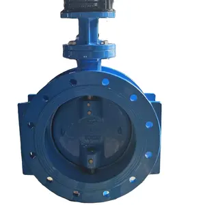 Rubber Seat EPDM DN800 Flanged Soft Sealing Double Offset Eccentric Flange Butterfly Valve With Gearbox