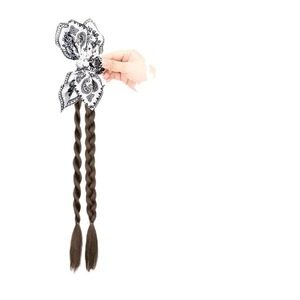 Cashew Flower Ponytail High Temperature Wire <b>Braid</b> <b>Wig</b> For Miss Artistic Retro Style - Product Image 2