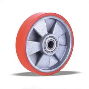 High Intensity 4 5 6 8 Inch Cast Aluminum Wheel PU Wheel Forklift Part Aluminum Core Wheel For Track