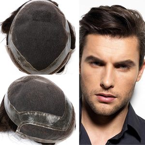 Toupee de alta calidad para hombres 100% Sistema de reemplazo de cierre de diseño derecho de cabello humano indio listo para enviar - Product Image 2