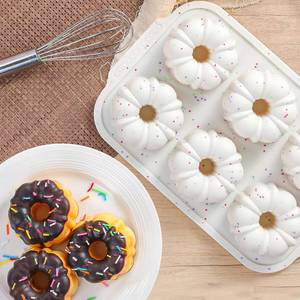 MUYULINS Factory Beige 6-Cup LFGB Non-Stick BPA Free Metal Reinforced Frame <b>Large</b> Silicone Cupcake <b>Pan</b> American Muffin Tray - Product Image 4