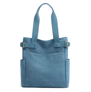 กระเป๋าถือผ้าแคนวาสอเนกประสงค์คุณภาพสูง ความจุเยอะ เหมาะสำหรับการเดินทางและพักผ่อน - กระเป๋าช้อปปิ้งแบบเปิดซิป - Product Image 6