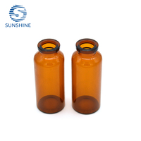 Flacon en verre tubulaire ambré de 20 ml, flacon en verre pour lyophilisation pharmaceutique, pour l'emballage primaire vétérinaire et pharmaceutique